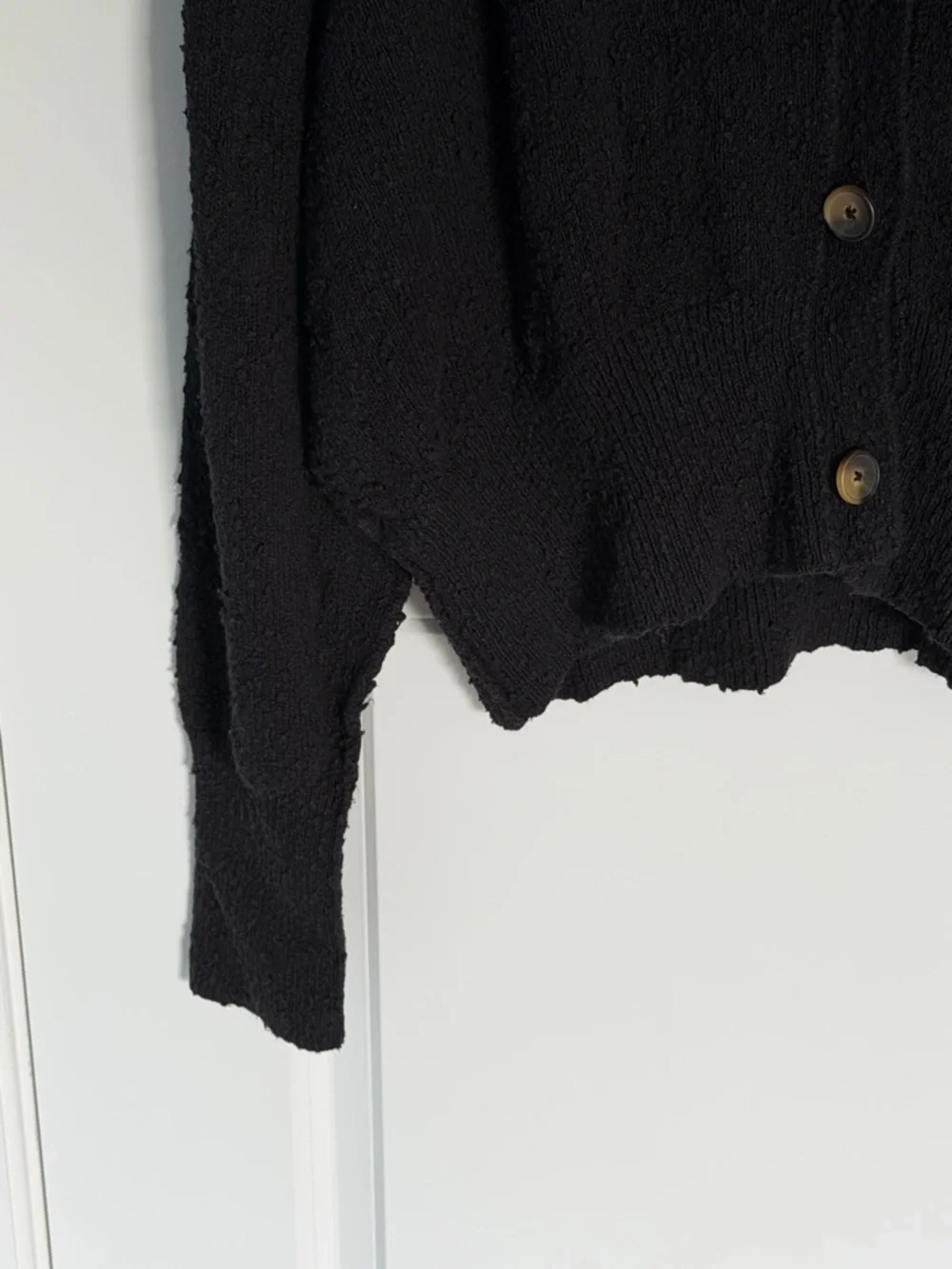 Free People Black Found My Friend Cardigan Sweater Size Large 54974